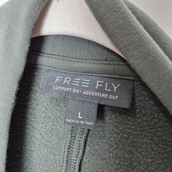 Free Fly Womens Open Front Cardigan Pockets Lightweight Bamboo Blend L Green - Picture 3 of 8